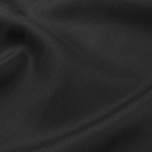 Premium Black Herringbone Cotton Shirting Fabric